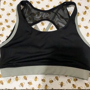 Kids girls black and grey sports bra